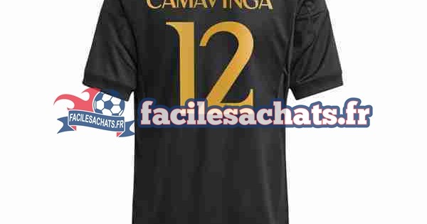 Maillot Real Madrid Eduardo Camavinga 12 2023-2024 3ème Homme MC